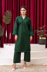 Emerald Green Embroidered 2-Piece Suit