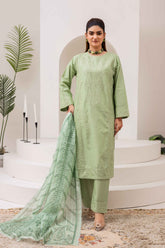 Mint Green Embroidered 3-Piece Suit