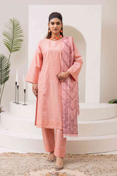 Graceful Peach Embroidered 3-Piece Suit