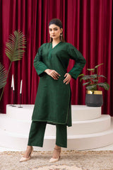 Emerald Green Embroidered 2-Piece Suit