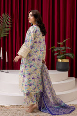 Pastel Floral 3-Piece Lawn Suit