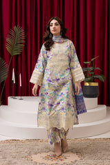 Pastel Floral 3-Piece Lawn Suit