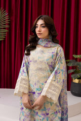 Pastel Floral 3-Piece Lawn Suit