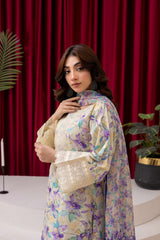 Pastel Floral 3-Piece Lawn Suit
