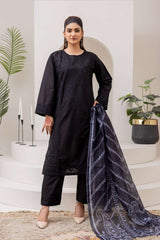 Elegant Black Embroidered 3-Piece Suit