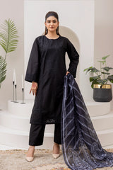 Elegant Black Embroidered 3-Piece Suit