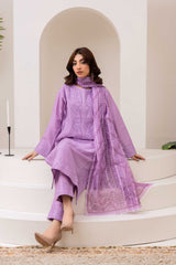 Lavender Embroidered 3-Piece Suit