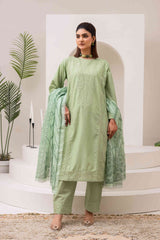 Mint Green Embroidered 3-Piece Suit