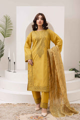 Radiant Mustard Embroidered 3-Piece Suit
