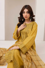 Radiant Mustard Embroidered 3-Piece Suit