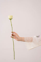 White Floral Embroidered Lawn 3-Piece Suit With Organza Dupatta – Summer Collection by Sabas Collection