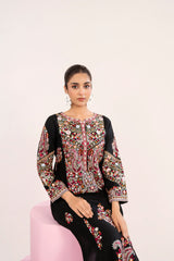 Black Lawn 2-Piece Embroidered Suit