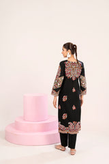 Black Lawn 2-Piece Embroidered Suit