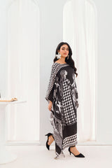 Black & White Printed Silk Kaftan
