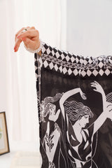 Black & White Printed Silk Kaftan