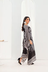 Black & White Printed Silk Kaftan